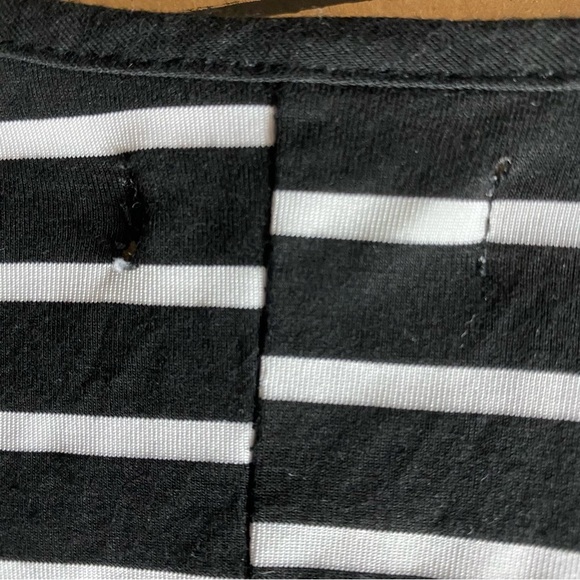 Exist Striped Midi Tshirt Dress Lightweight Casual V-neck Cross Lace Women’s M - Picture 2 of 8